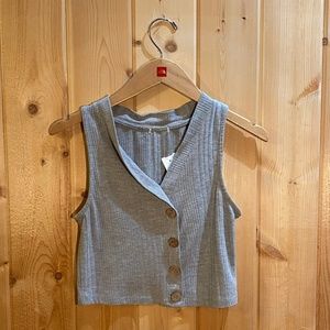 Grey Button Tank